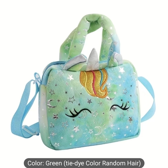 New Girls Cute Unicorn Corduroy Shoulder Bag Crossbody Purse Bag, T4MIS - Picture 1 of 4